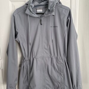 Columbia Women's Gray Hooded Rain Jacket